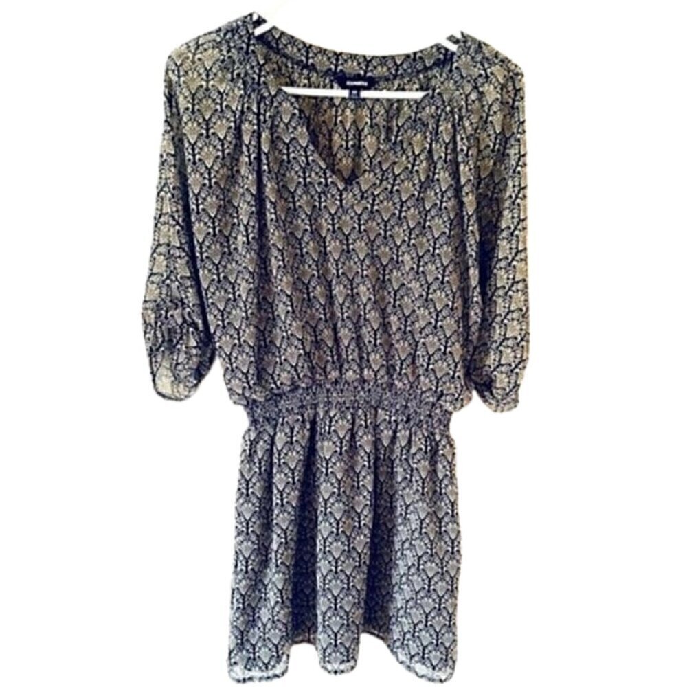 Express Patterned Mini Dress - Size XS - Built In Slip - Great Condition